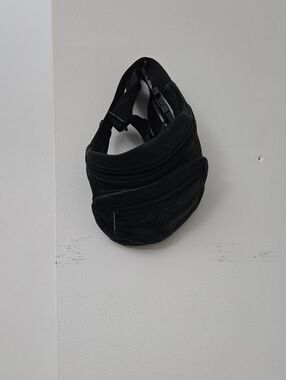 Classic Black Leather Waist Pack - Unbranded